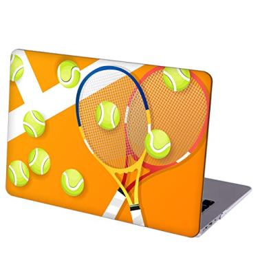 Imagem de MINGDAO Compatível com MacBook Air 13 polegadas Retina Display com Touch ID, capa protetora rígida com capa de teclado (M1 A2337 A2179 A1932, versão 2018 2019 2020) - Padrão de bola de tênis