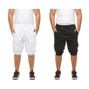 Imagem de Kit 2 Bermudas Masculina de Moletom Masculina Saruel Skinny Sport Fit-Masculino