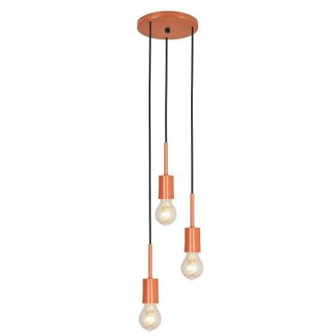 Imagem de Pendente Luminária De Teto Triplo Lavabo Sala Cobre E27