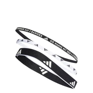 Imagem de Faixas Cabelo Adidas Treino Pacote 3 Unidades (Preto e Branco)(DTT05)