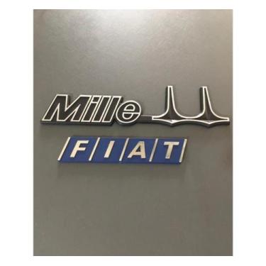 Imagem de Kit Emblemas Uno Mille + Fiat Linha antiga fita  3M
