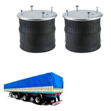 Imagem de Kit Bolsa Ar Suspensao Eixo Randon Sider Hbz Completa - Suspentech