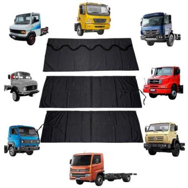 Imagem de Cortina Cetim Caminhão c/ 3 Pçs Volks/ Mercedes Cabine Peq - JCS Acess