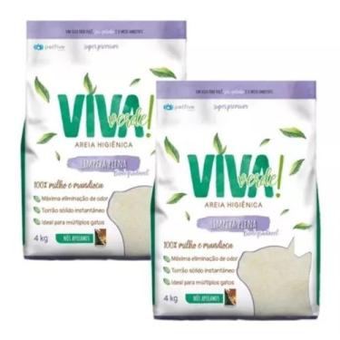 Imagem de Kit 2 Areia Higiênica Gatos Viva Verde Limpeza Plena Saco4kg - petfive