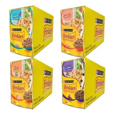 Imagem de Combo 60un Friskies Sachê 85g Atum/salmão/frango/cordeiro