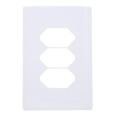Imagem de Placa Novara Branco 4x2 3 Tomadas - DICOMPEL, BRANCO