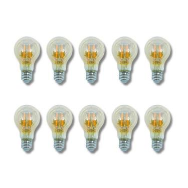 Imagem de Kit 10 Lâmpada Filamento Led Vintage Redonda A60 4W Gold - Nj
