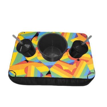 Imagem de Kit Almofada C/ Porta Pipoca Balde + 2 Copo Criativos Viagens LGBT - D