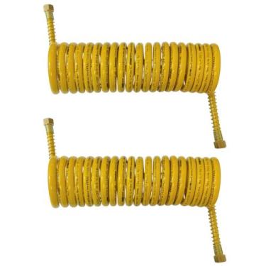 Imagem de 2 Mangueira Espiral Carreta Para Freio A Ar Caminhão Amarela 5,5mts - 