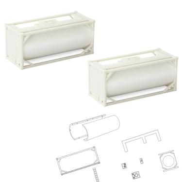 Imagem de Evemodel C8723JJ 3 peças escala HO 1:87 20' recipiente de tanque de óleo desmontado, 6 metros, sem cor, faça você mesmo
