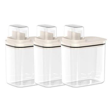 Imagem de Kit 3 Dispensers Organizadores P/ Amaciante Sabão Lavanderia - OU, Beg