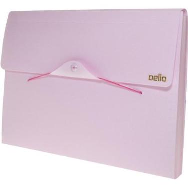 Imagem de Pasta Sanfonada Plástica A4 12 Divisórias Serena Rosa Pastel - Dello