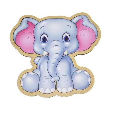 Imagem de Brinquedo Infantil Educativo Quebra Cabeça Elefante Madeira Mdf - ATAC