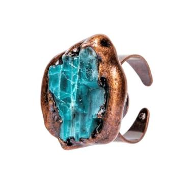 Imagem de YGLINE Anéis de pedra preciosa natural para mulheres, anéis de cristal cru para homens, joias de pedra vintage boho feitas à mão, anel aberto, anel ajustável., Pedra, Sem pedra preciosa