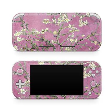 Imagem de Tacky Design Película de decalque de flores de amêndoa compatível com envoltório Nintendo Switch, capa pastel Kawaii para Nintendo Switch Lite, decalque de vinil premium 3M (rosa)