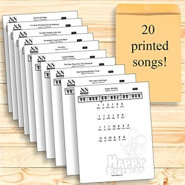 Imagem de 20 partituras de piano impressas para iniciantes fáceis de tocar