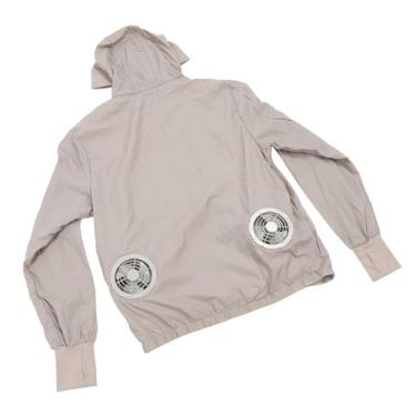 Imagem de Jaqueta Protetora Solar Masculina Com 2 Ventiladores, 18000mAh Alimentado por USB, Proteção UV, para o Verão, Pesca e Atividades Ao Ar Livre (M)