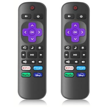 Imagem de (Pacote com 2) Novo controle remoto de substituição para RO-KUTV, para TCL TV/para Hisense/Onn/para insígnia/para Sharp/para Smart TVs Philips (não para Stick e Box)