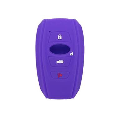 Imagem de SEGADEN Capa protetora de silicone com capa protetora compatível com SUBARU 4 botões Smart Remote Key Fob CV4255 Deep Purple