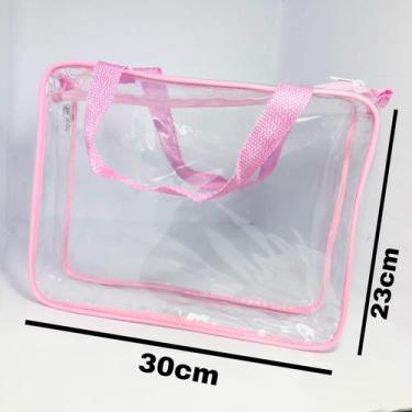 Imagem de Kit com 33 necessaire transparente 30x23 - Gii Matos Makeup