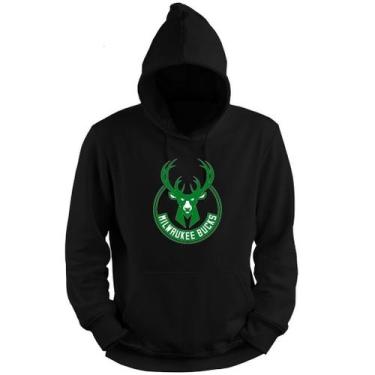 Imagem de Blusa Moletom Capuz Basquete Milwaukee Buck Giannis Basketball - Loja 