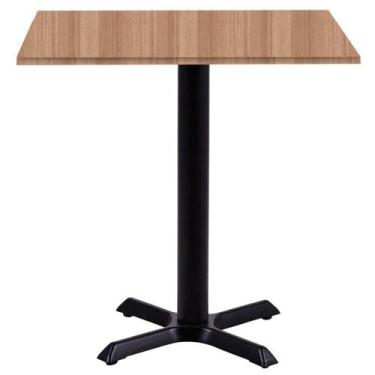Imagem de Mesa Ômega Ferro Preto 74 cm (Alt) Base em X Tampo MDP Quadrado 70 cm 