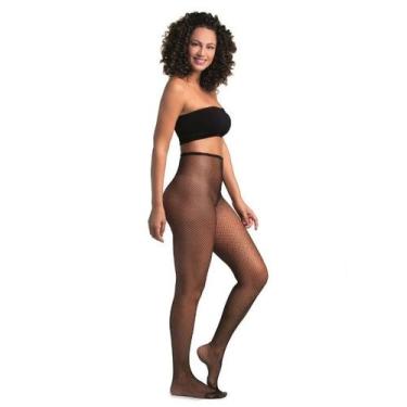 Imagem de Meia Calça Trifil  Arrastão Preta tamanho Unico Fio 40  X06537, Preto,