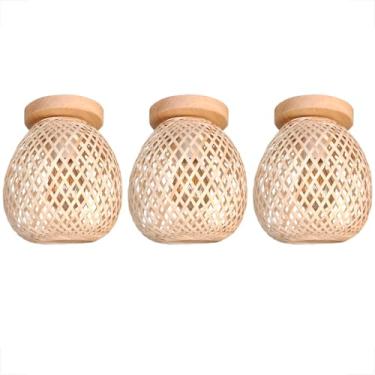Imagem de 3 Luminaria Bambu Plafon Artesanal Fibra Natural Nat93