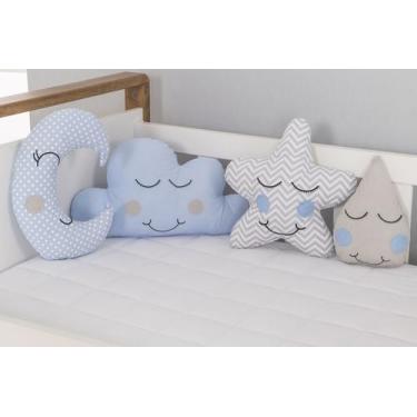 Imagem de Kit Almofadas para Berço Menino Menina Nuvem Chuva de Amor 4 Peças - B