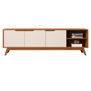 Imagem de Rack Bancada Tucumã 1.8 Pé Madeira Maciça Nature Off White JB Bechara