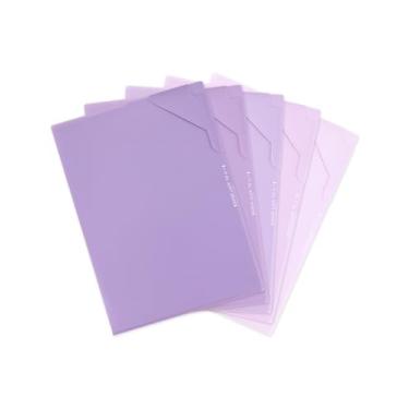 Imagem de GAUENEEN Capas de plástico para pastas, bolsos de plástico de design de cores gradientes para papel 29 × 21 cm, pastas de documentos transparentes para material escolar e de escritório (pacote com 5