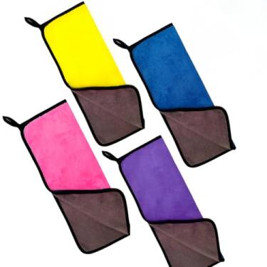 Imagem de Pano Microfibra Flanela Automotiva Multiuso 30X40 Dupla Face Alta Absorção(3 UNIDADES)