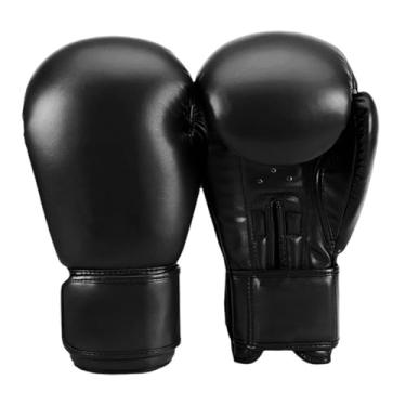 Imagem de Deevoka Luvas de boxe para adultos almofadas, treinar sparring, respirável, saco de pancadas, foco luvas para combater kickboxing esportivo, Preto