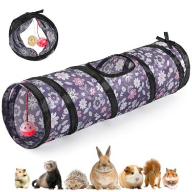 Imagem de Pawaboo Túnel reto para animais de estimação pequenos, túneis de porquinho-da-índia e tubos de hamster, esconderijo dobrável para animais pequenos com sino e bolas interativos, para hamsters
