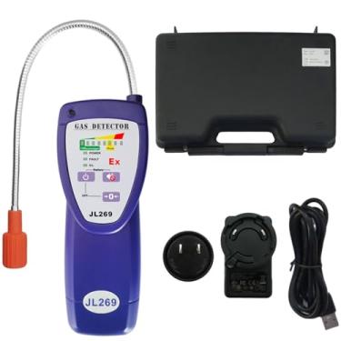 Imagem de Detector de vazamento de gás combustível com sonda flexível de 33,5 cm, testador de vazamento de gás de bateria de íon de lítio recarregável JL269 para propano, metano, gás natural, GLP, gás Hrdrogen