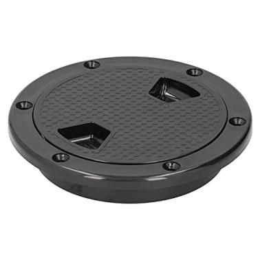 Imagem de 4 Placa de Deck Plate Abds Redonda de Inspeção Anti -UV Acessório Marinho Preto, Feito de Material de Plástico de de para Instalação Horizontal e Vertical, Com Vedações de