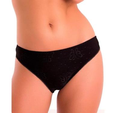 Imagem de Calcinha Tanga Duloren 128.547 Microfibra Laterais Largas, Preto, EG