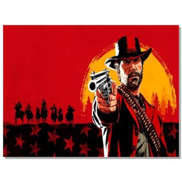 Imagem de KTSIM Pôster de jogos Red Dead Redemption 2 para fãs de crianças, decoração de parede, quarto, decoração de parede em tela, para adolescentes, meninos, meninas, presentes de aniversário e Natal