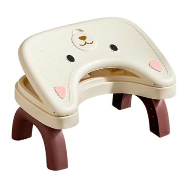 Imagem de MotiveTech Apoio para os pés sob a mesa, banco sanitário com altura ajustável, multifuncional, portátil, apoio para os pés para adultos e idosos no escritório, Bege