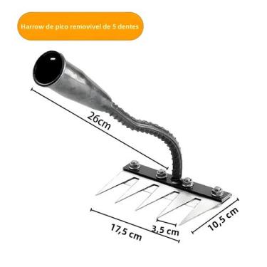 Imagem de Ancinho De Aço Carbono Para Jardim, Escarificador De Ervas Daninhas, G