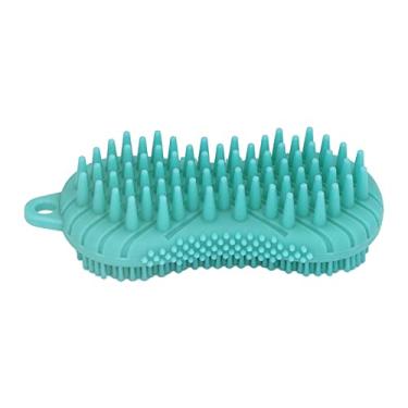 Imagem de Fafeicy Silicone Body Scrubber, Silicone Bath Brush Silicone Shower Scrubber 2 Em 1 Massageador do Couro Cabeludo para Cabelo e Corpo Com Alça Ergonômica Dual Sides Design (Verde)