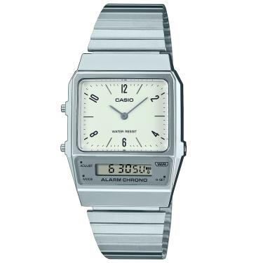 Imagem de Relógio CASIO VINTAGE masculino anadigi branco AQ-800E-7A2DF