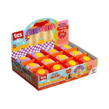 Imagem de Borracha Decorada Tris Floral Com Apontador 3 Cores 12Un