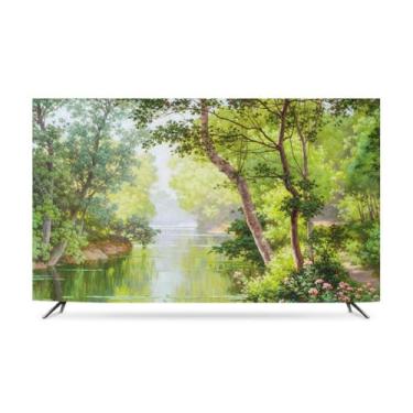 Imagem de Capa de TV 32-80 polegadas Capas de TV Verde Poliéster Tecido À Prova de Poeira Suave Capa Protetora de Tela de TV Moderna Pendurada/Curva LCD/LED Decoração Interna Verde-3||43 polegadas