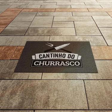 Imagem de Capacho Vinílico Estampado Antiderrapante 60x40cm Cantinho Do Churrasco Uzoo