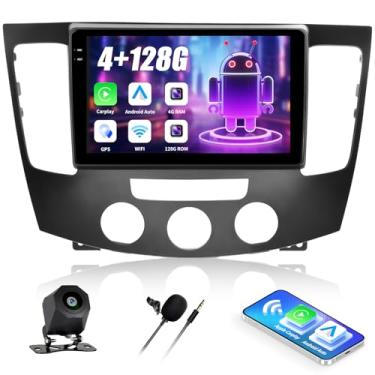 Imagem de [4 + 128 G] Rádio estéreo para carro Android 15 para Hyundai Sonata NF 2009 2010 com carro sem fio e Android Auto, rádio de carro de 22 polegadas com link espelhado Bluetooth FM/RDS WiFi GPS EQ DSP