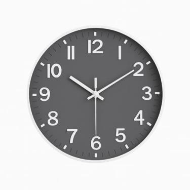 Imagem de Relogio Parede, RelóGio de Parede Cozinha, Silencioso Moderno, Decorativo Quarto Sala EscritóRio(20cmx20cmx5cm)(Prata/Preto)