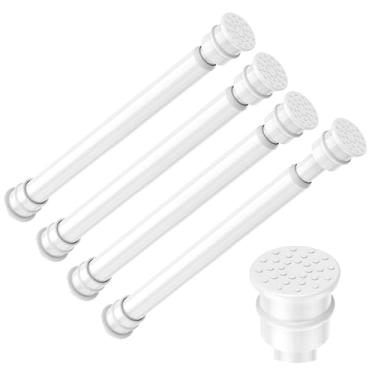 Imagem de Fvonzon Pacote com 4 hastes de tensão pequenas de 20 a 32,5 cm, haste de cortina de tensão fina, mini haste de mola para armário, armário e cozinha, haste de cortina pequena, varões curtos de armário