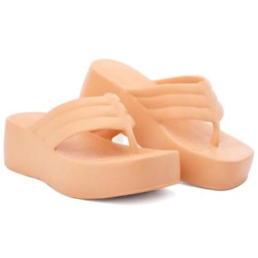 Imagem de Chinelo Nuvem Slide Plataforma Feminino Preto – EVA Macio, Antiderrapante Confortável (Nude, BR, Adulto, Faixa Numérico, 36, 37)