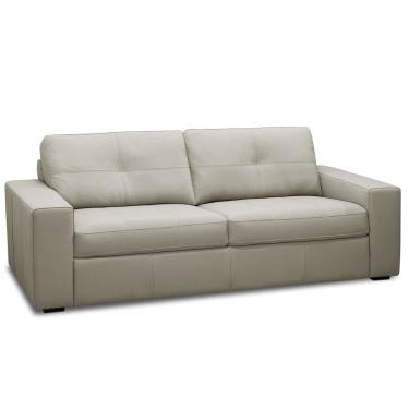 Imagem de Sofá 3 Lugares Para Sala de Estar Living 205cm Vienne L06 Couro Cinza Claro - Lyam Decor